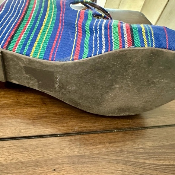 Jeffrey Campbell Multicolor Striped Wedges Size 6 - Picture 5 of 7